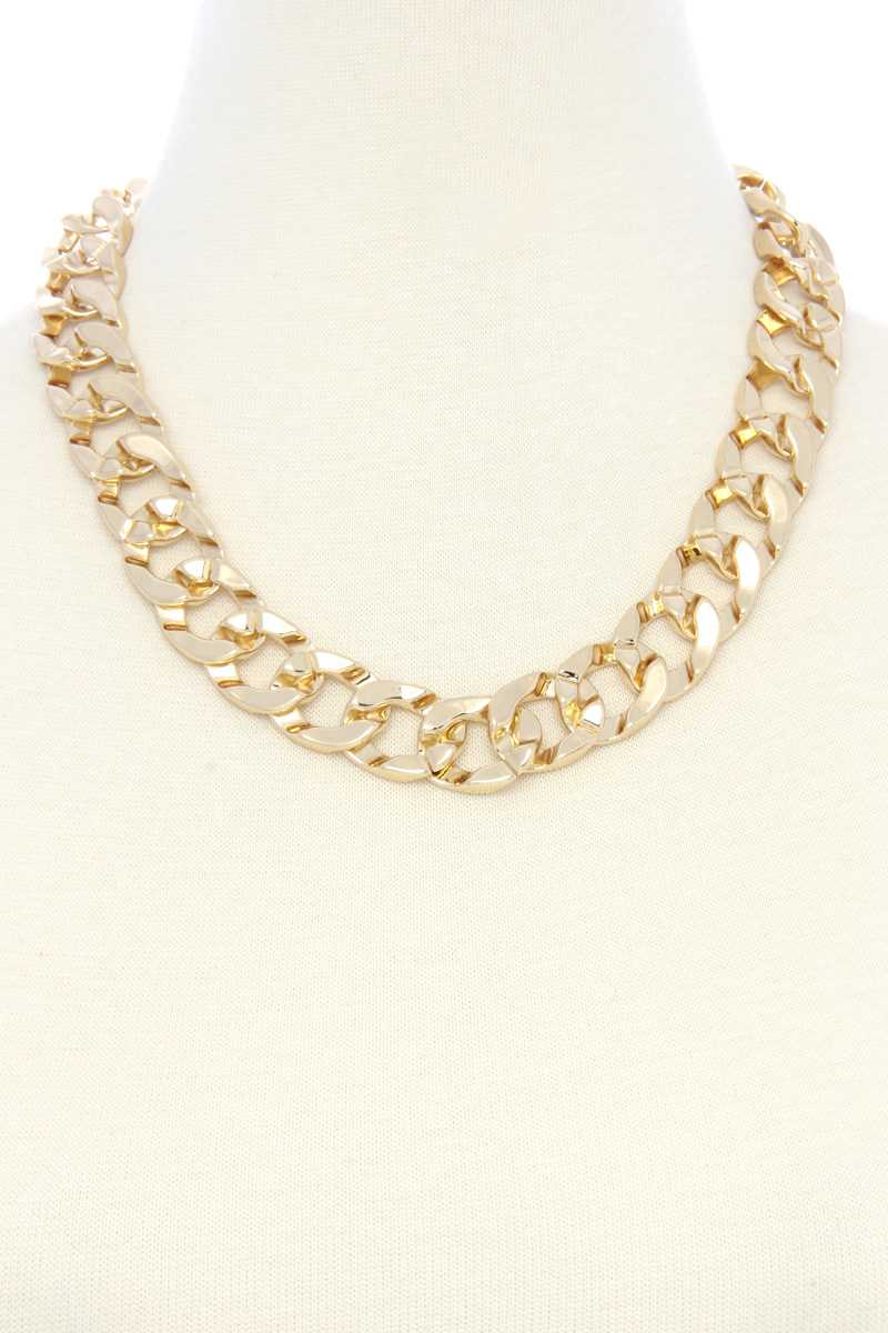 Collier en métal à chaîne à maillons cubains