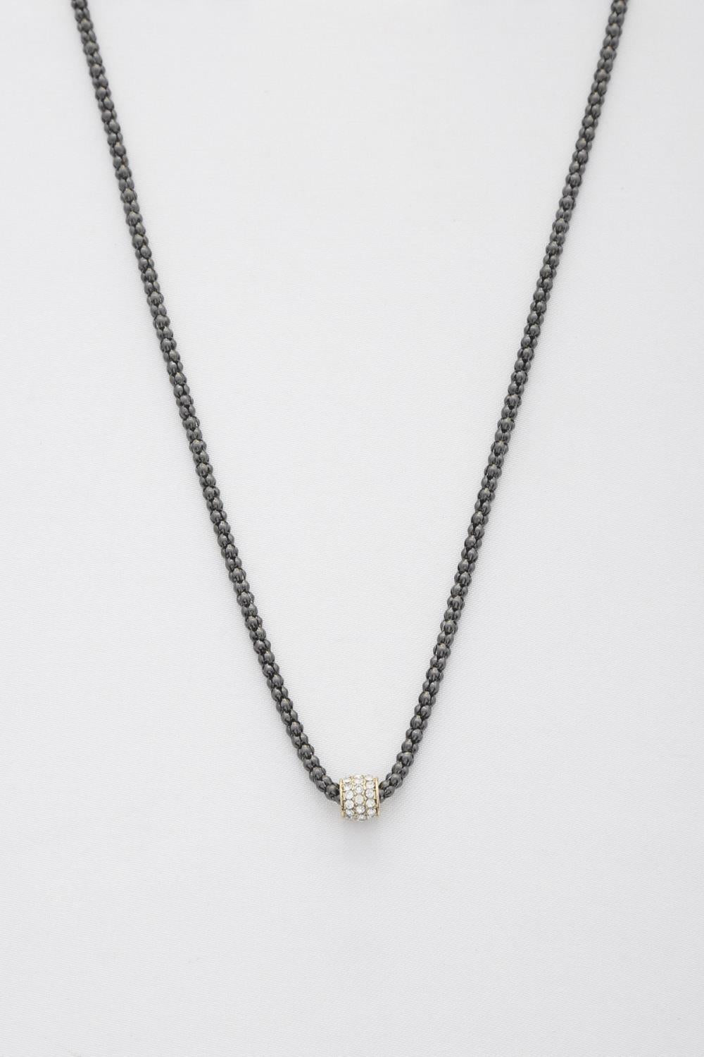 Collier en métal à maillons de blé en perles de strass