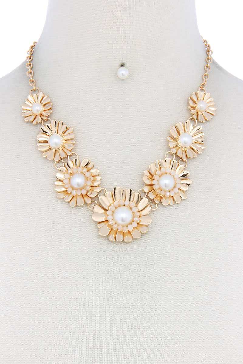 Collier lié à fleurs en métal