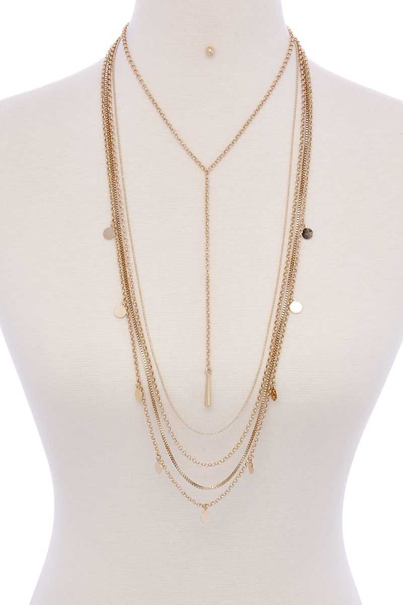 Collier multi-chaînes en métal