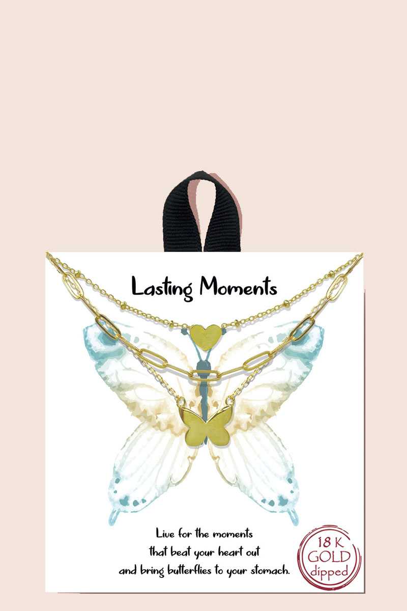 Collier papillon superposé Blb Lasting Moments