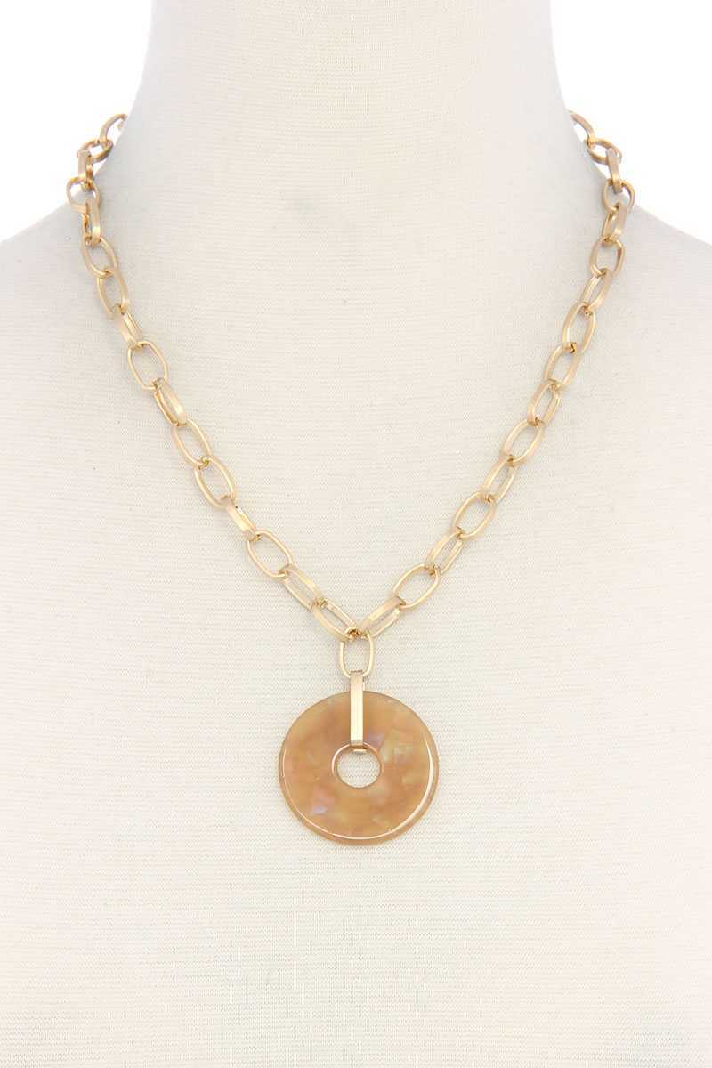 Collier pendentif cercle en acétate