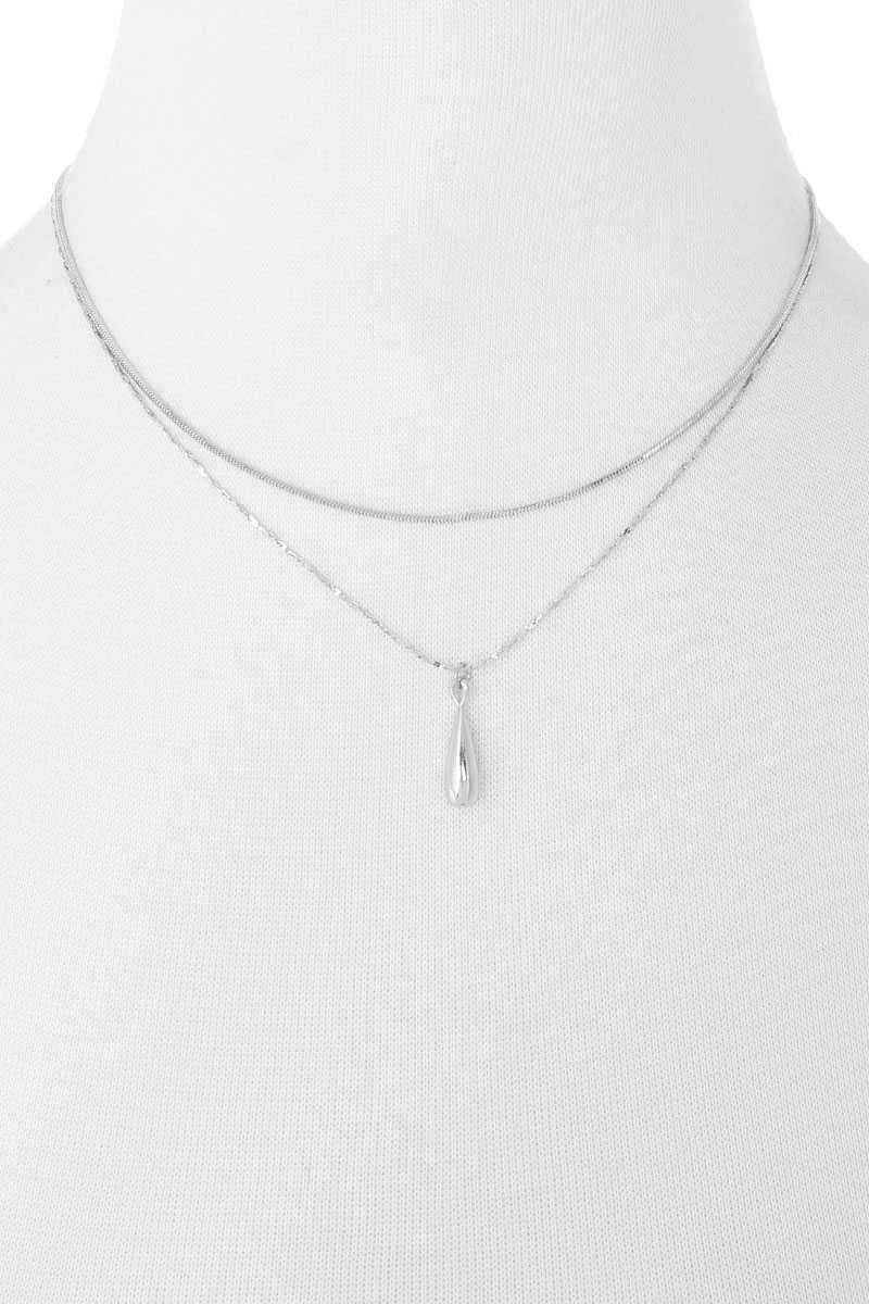 Collier pendentif en métal à 2 couches