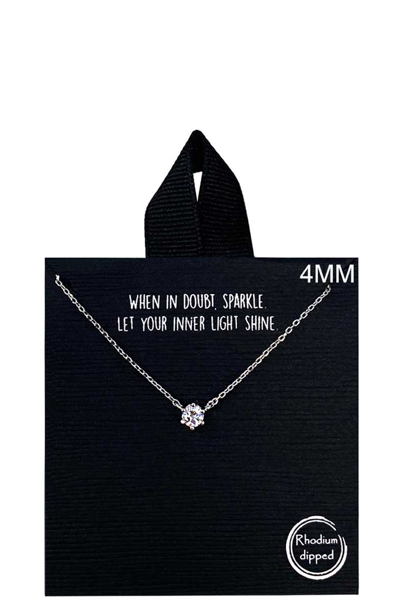 Collier pendentif en or 18 carats avec zircone cubique trempée dans du rhodium