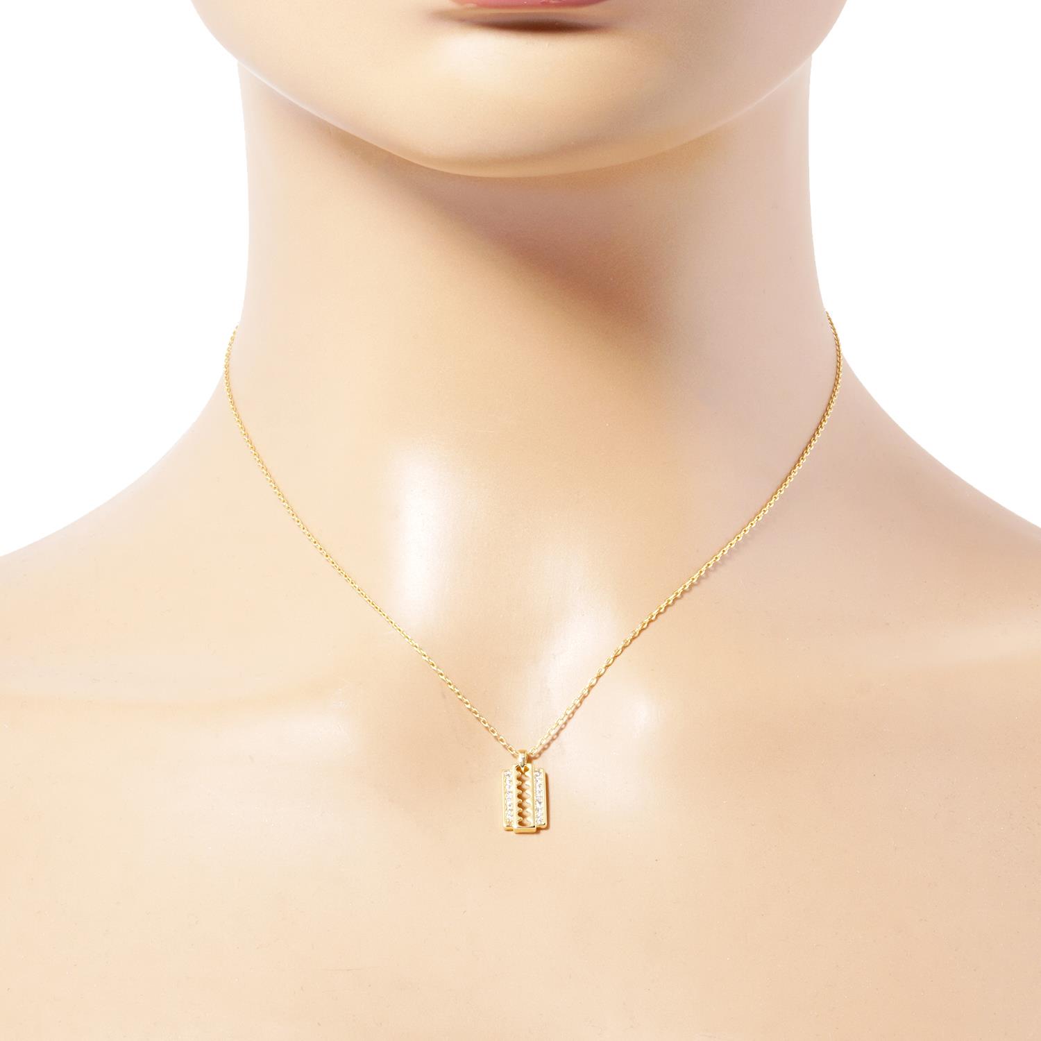 Collier pendentif trempé en or