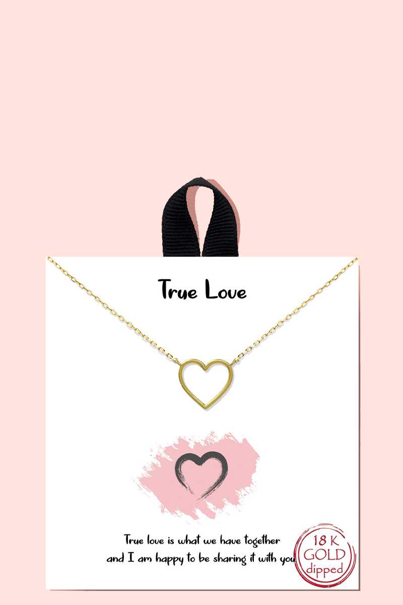 Collier pendentif True Love trempé en or rhodié 18 carats