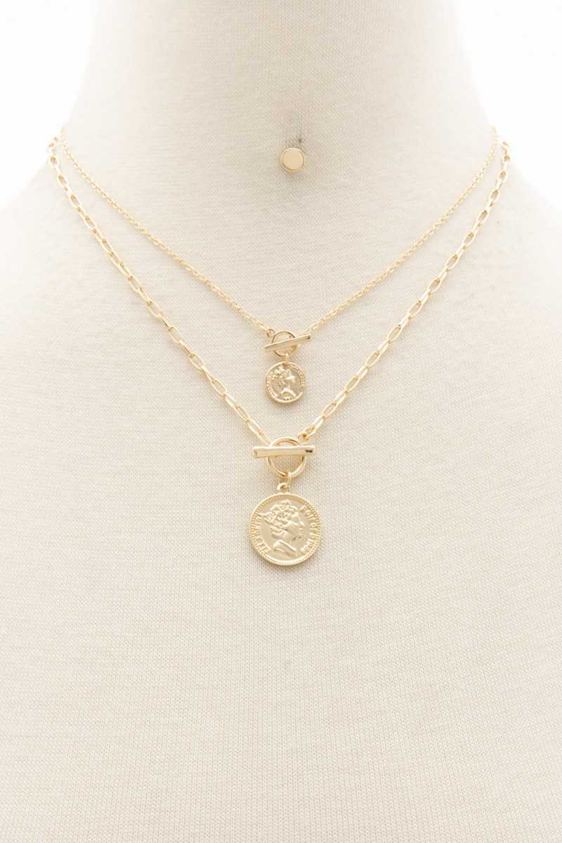 Collier superposé à fermoir à bascule à double pièce
