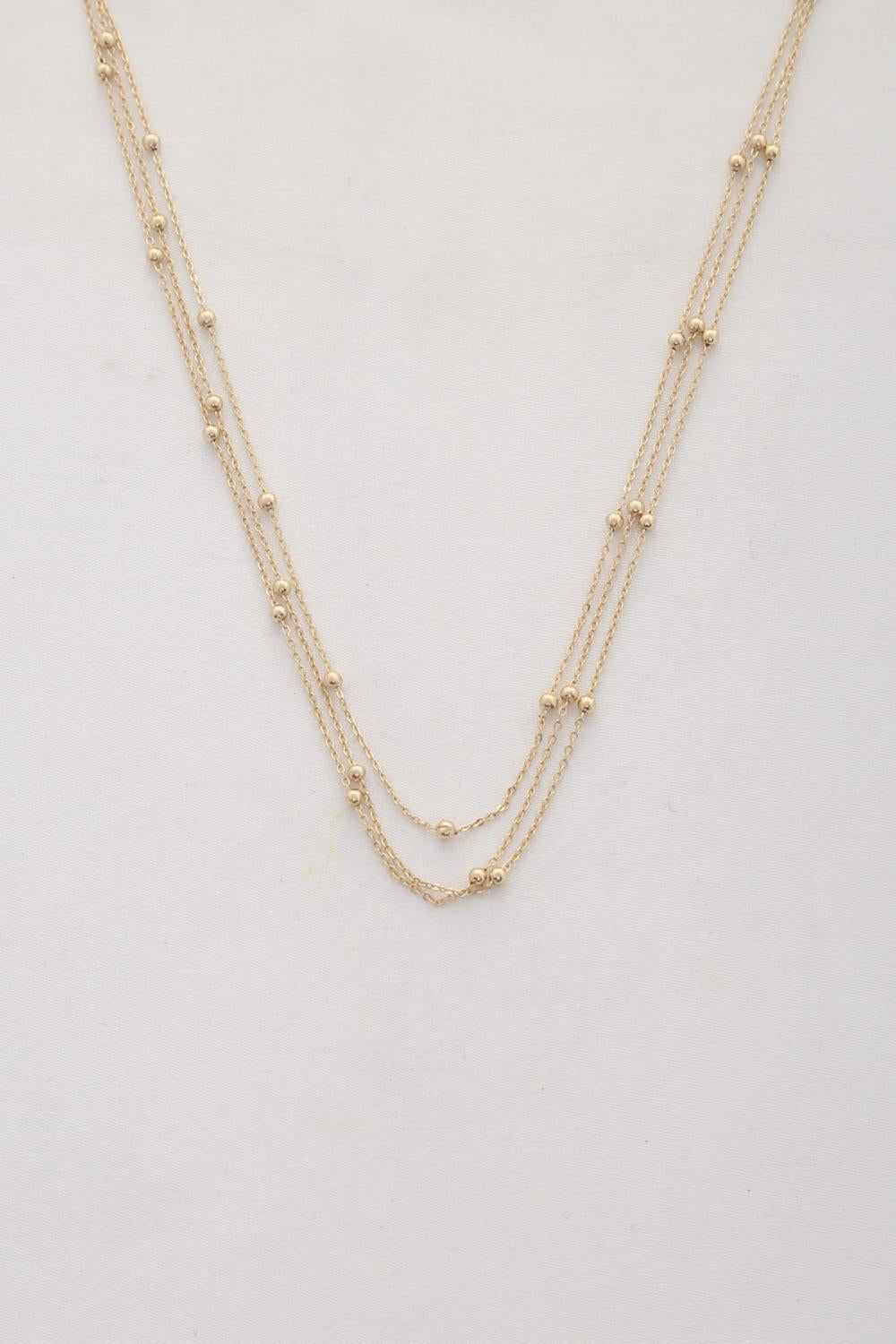 Collier superposé avec chaîne de perles à billes