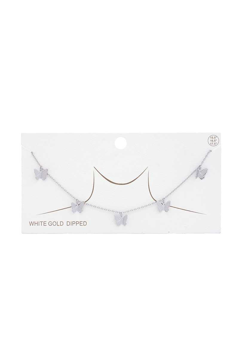 Collier trempé en or à breloque papillon
