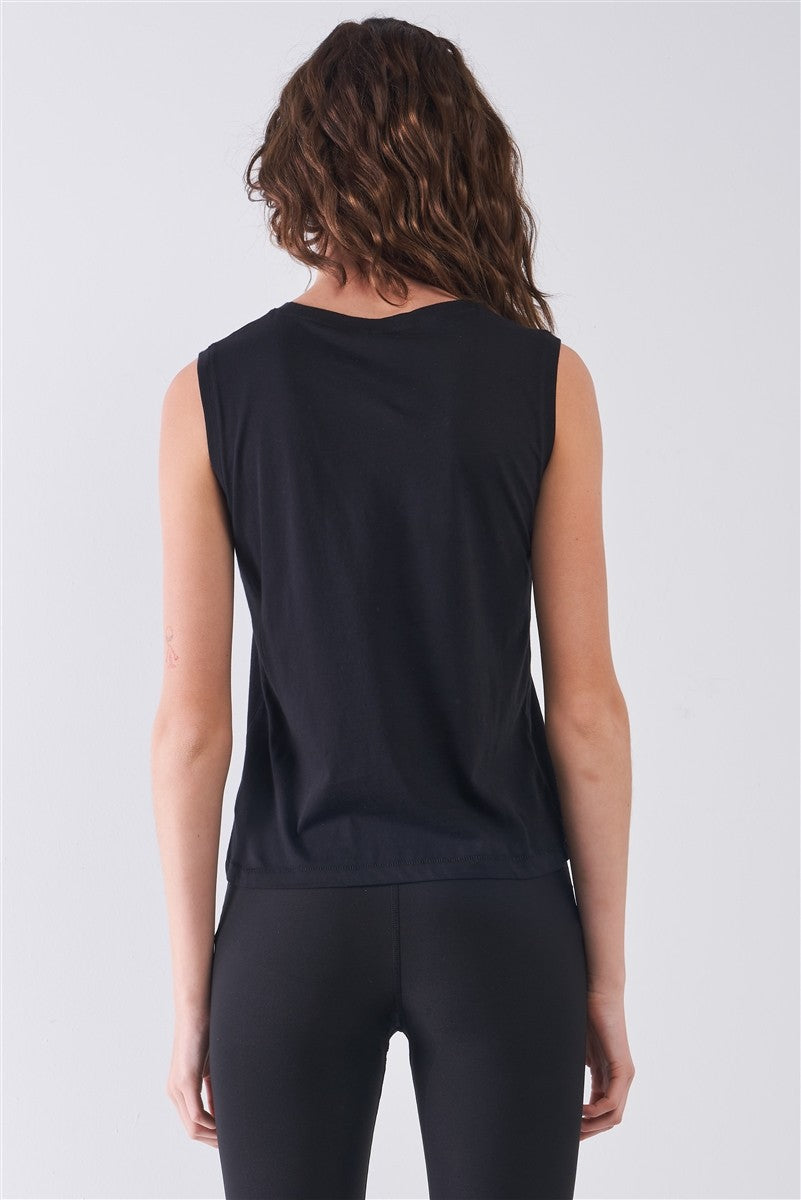 Débardeur basique uni sans manches à col rond – Image 19