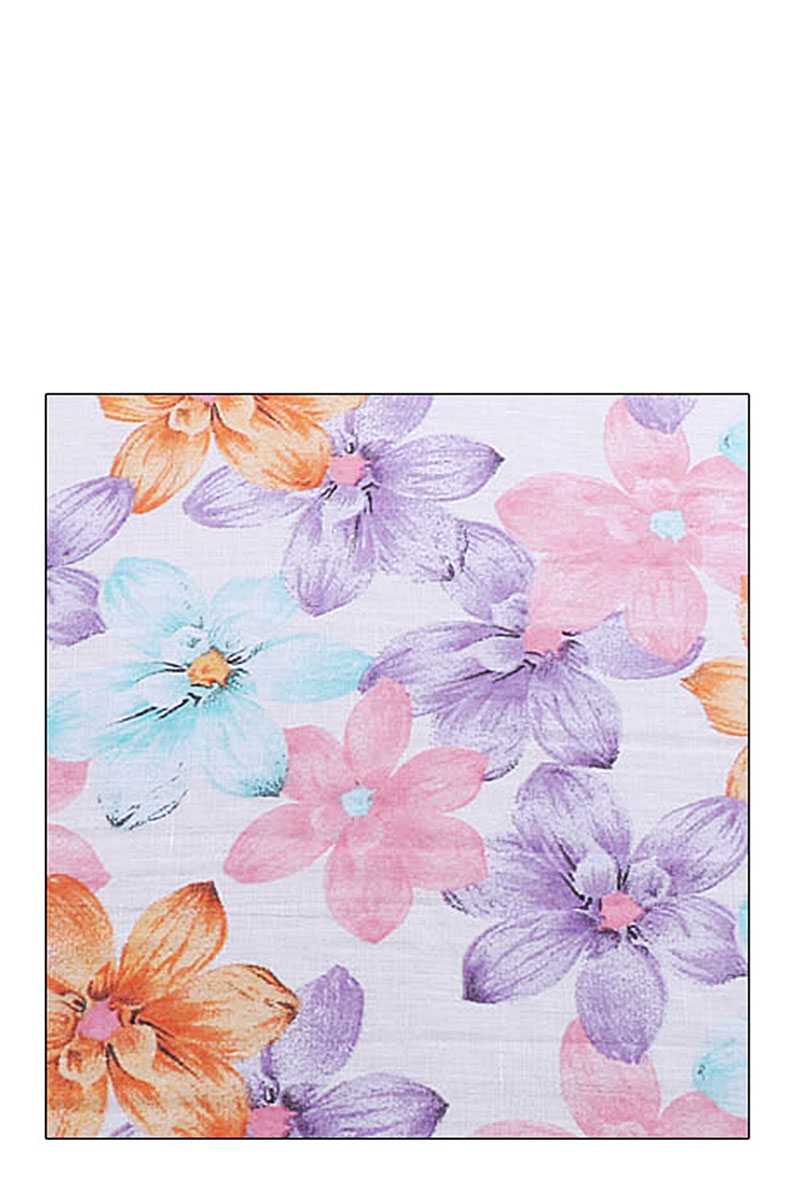 Écharpe en mousseline de soie à imprimé floral multicolore à la mode