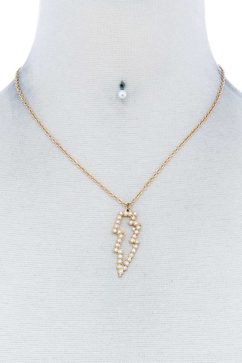 Ensemble collier et boucles d'oreilles avec pendentif éclair creux et élégant à la mode