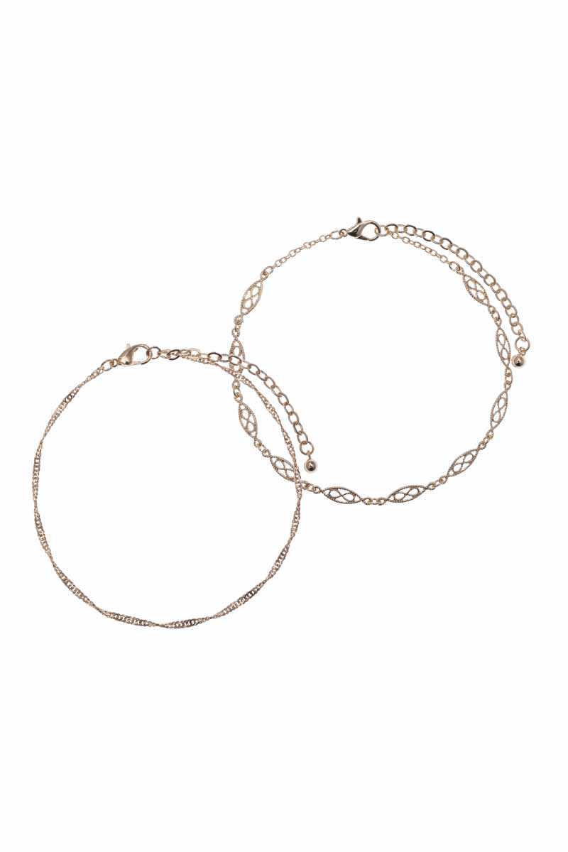 Ensemble de 2 bracelets à chaîne en métal
