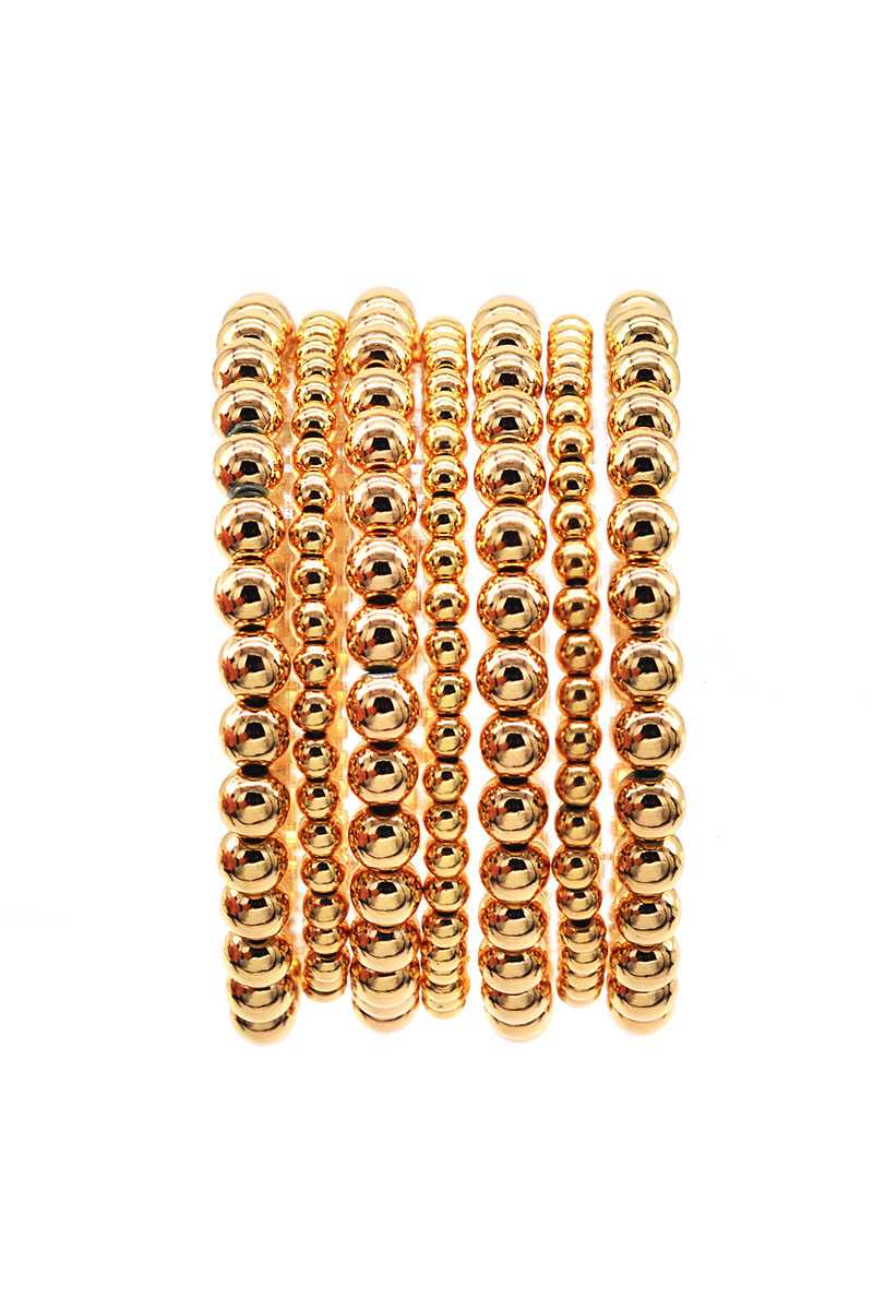 Ensemble de 7 bracelets en métal extensible avec chaîne à boules