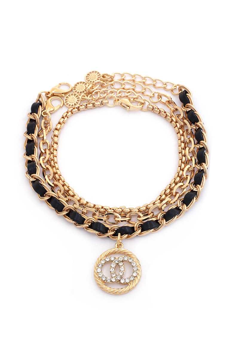 Ensemble de bracelets à maillons double cercle
