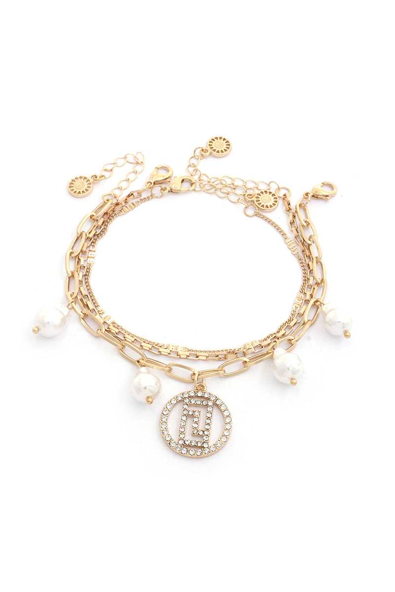 Ensemble de bracelets à maillons ovales à motif grec