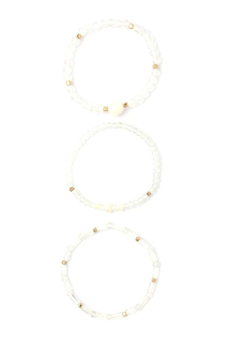 Ensemble de bracelets empilables de perles d'eau douce