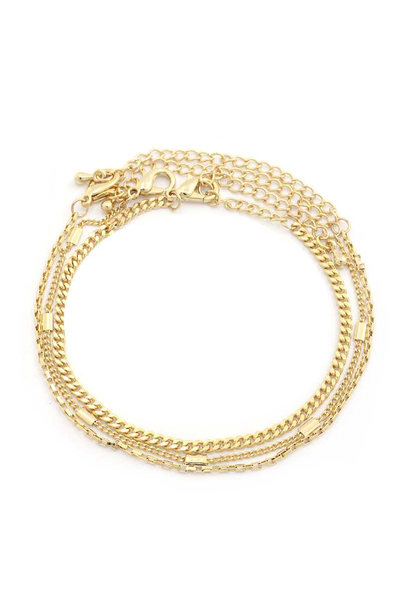 Ensemble de bracelets en métal à maillons gourmettes Sodajo
