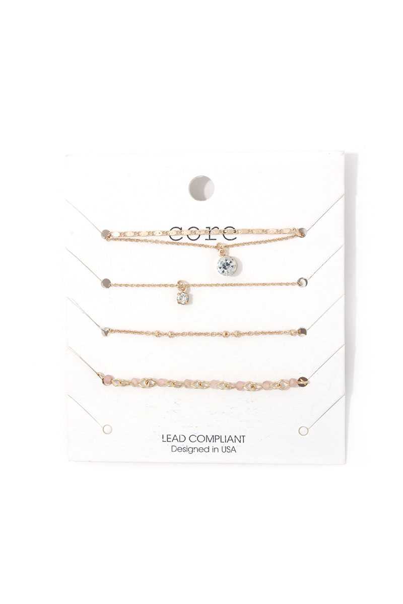 Ensemble de bracelets en métal strass