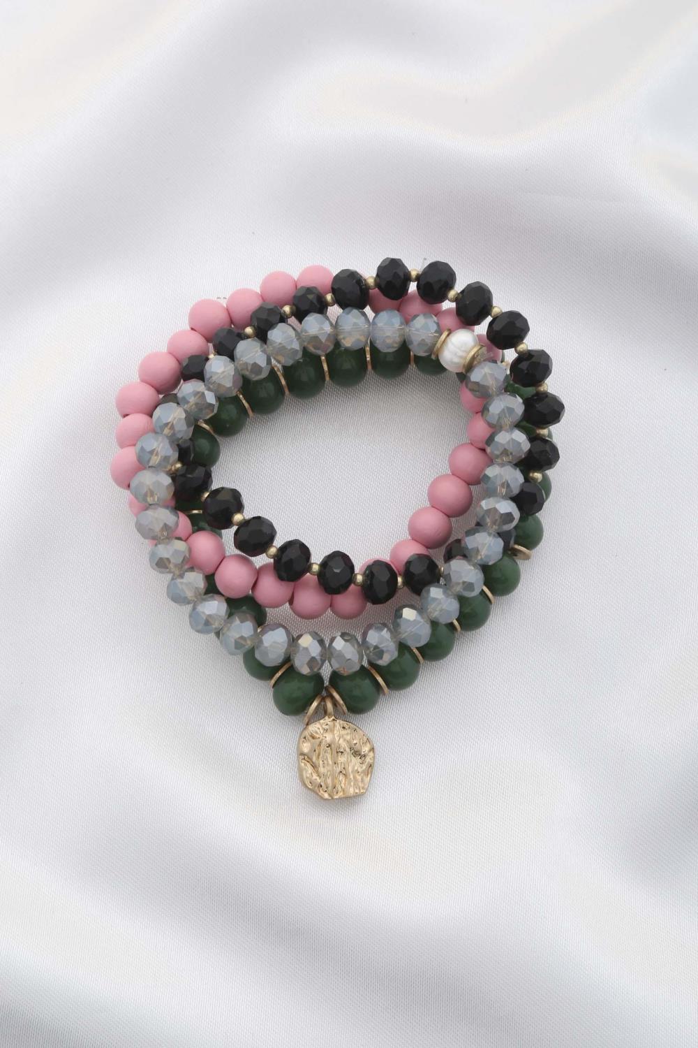 Ensemble de bracelets en perles de pierre