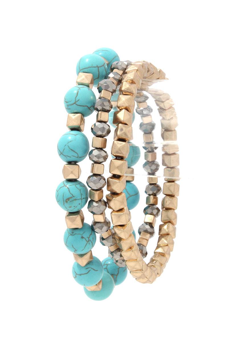 Ensemble de bracelets extensibles en perles