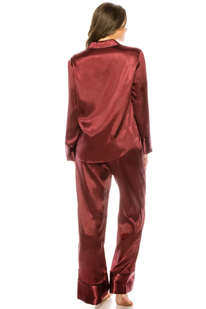 Ensemble pyjama en satin 3 pièces