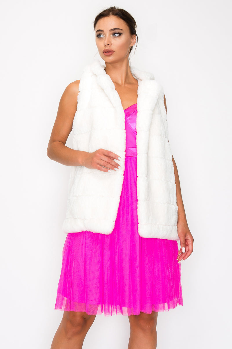 Gilet à col en fausse fourrure