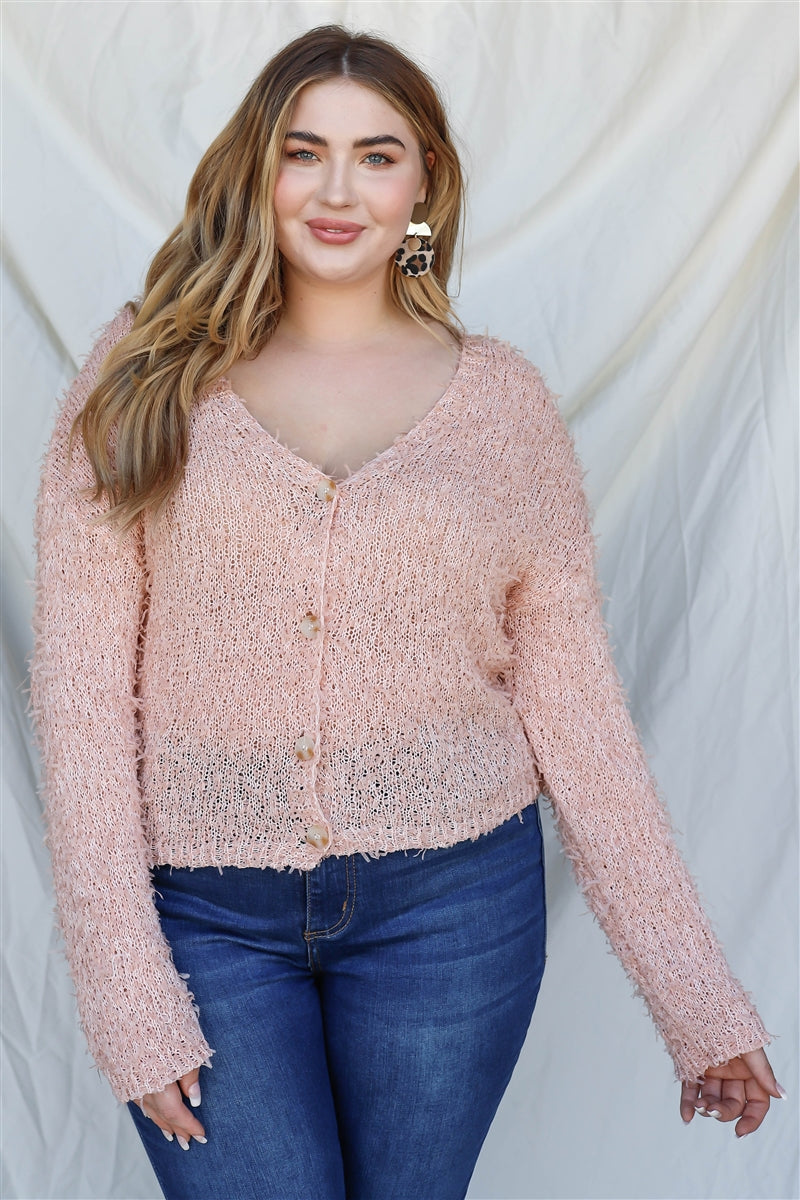 Haut cardigan à manches longues en tricot texturé Plus – Image 13