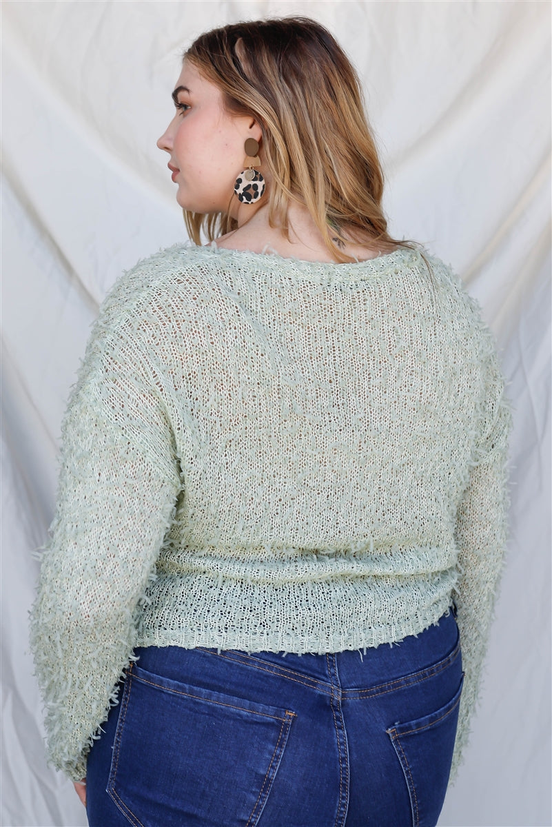 Haut cardigan à manches longues en tricot texturé Plus – Image 6