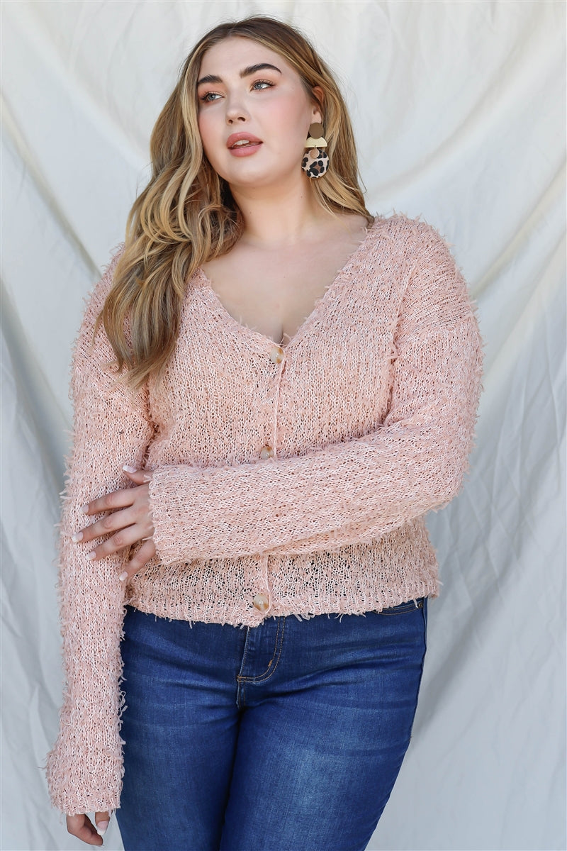 Haut cardigan à manches longues en tricot texturé Plus – Image 7