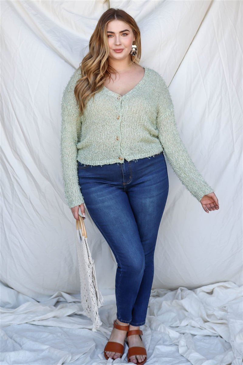Haut cardigan à manches longues en tricot texturé Plus – Image 11