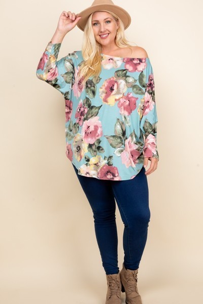 Haut tendance Venezia à une épaule imprimé floral de grande taille – Image 5
