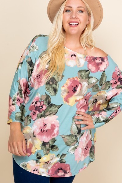 Haut tendance Venezia à une épaule imprimé floral de grande taille – Image 7