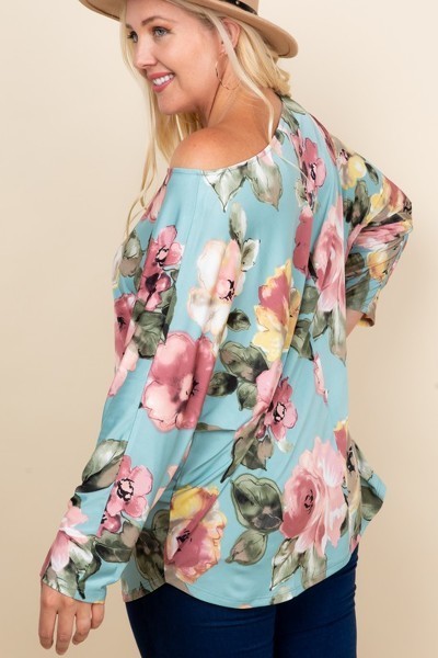 Haut tendance Venezia à une épaule imprimé floral de grande taille