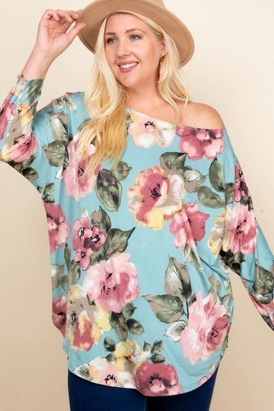 Haut tendance Venezia à une épaule imprimé floral de grande taille – Image 3