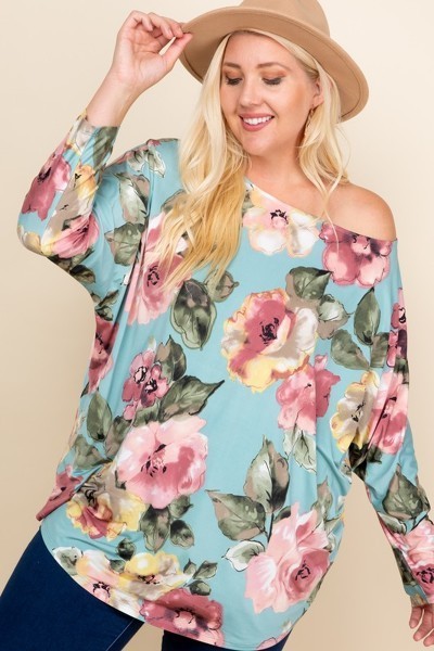 Haut tendance Venezia à une épaule imprimé floral de grande taille – Image 2