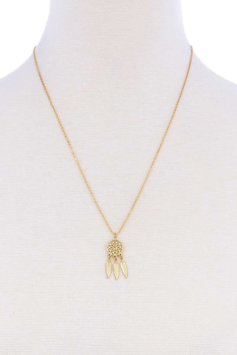 Joli collier pendentif attrape-rêves en laiton