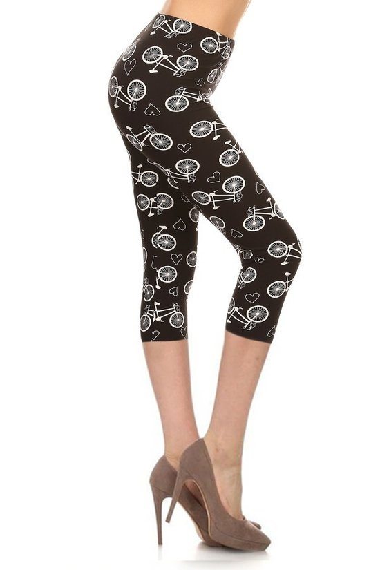 Legging capri court à imprimé multicolore