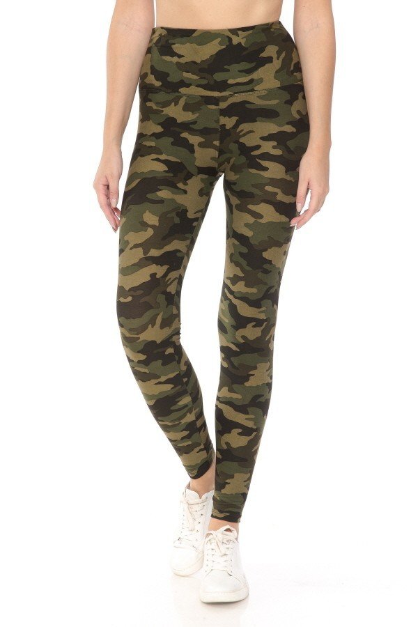 Legging long en tricot imprimé tie-dye doublé à bandes de style yoga avec taille haute