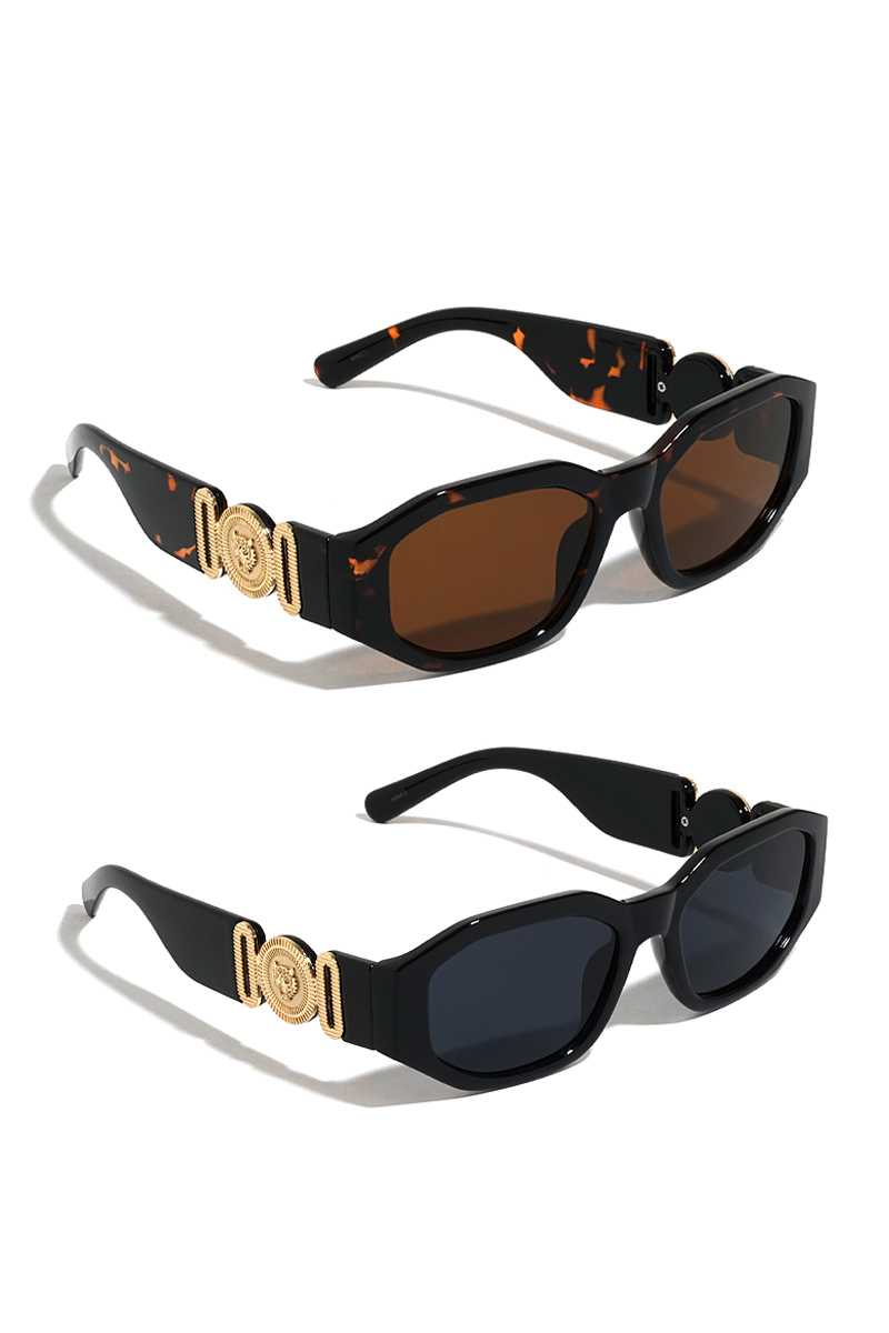 Lunettes de soleil élégantes en plastique avec pièce de tigre