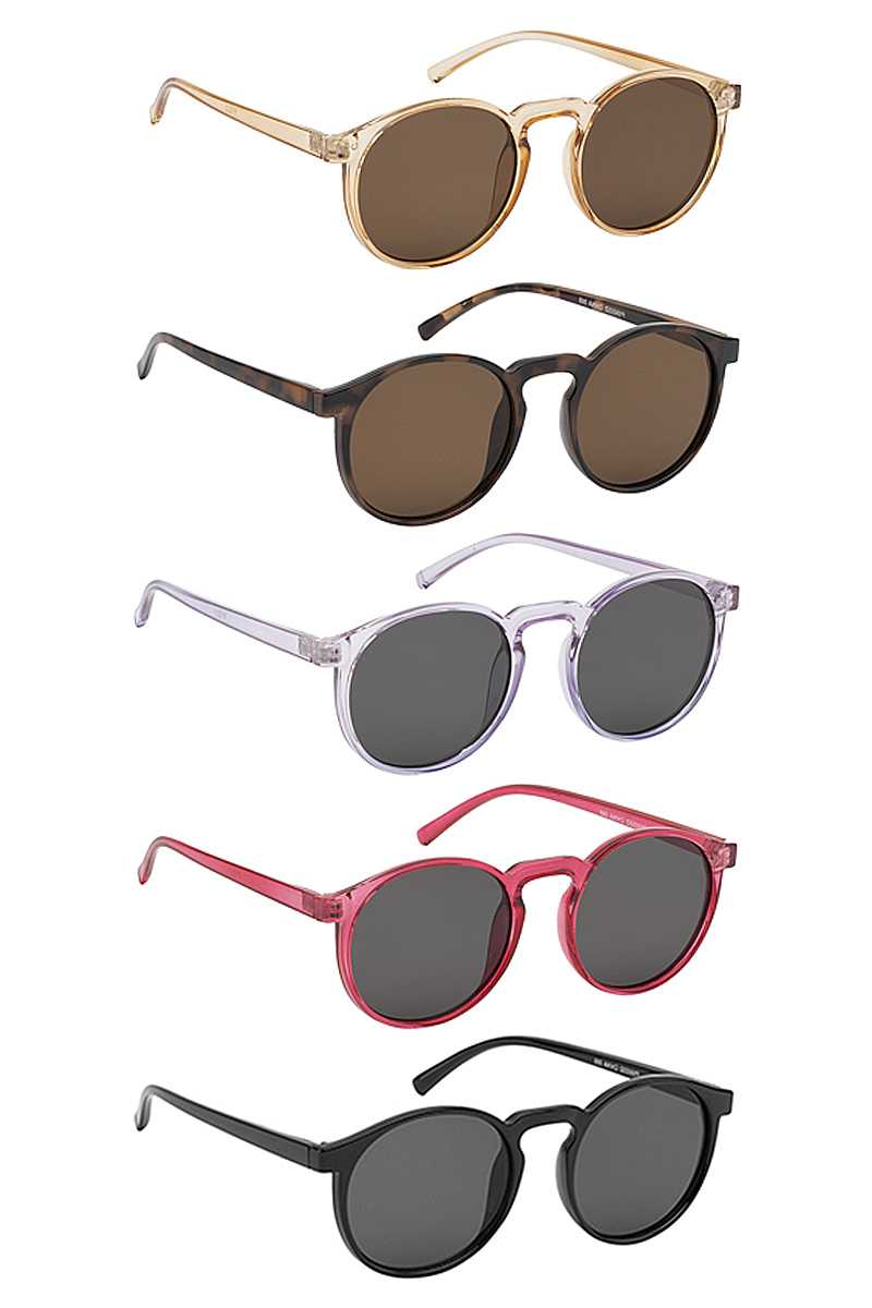 Lunettes de soleil tendance à monture unie et arrondie