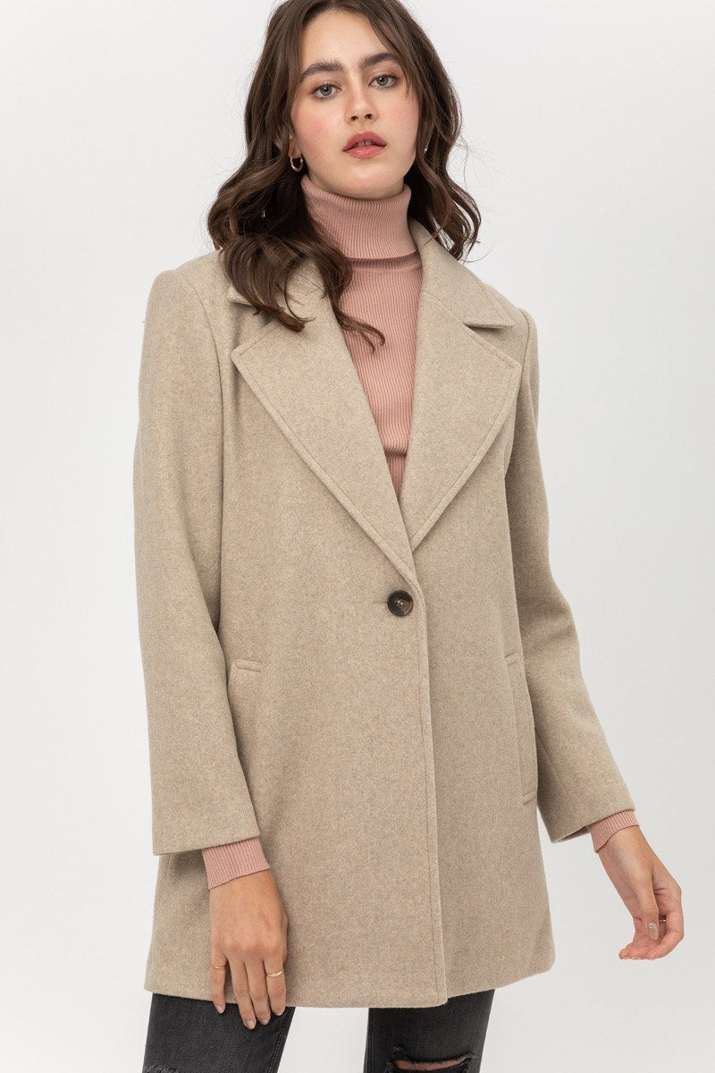 Manteau en polaire à simple boutonnage