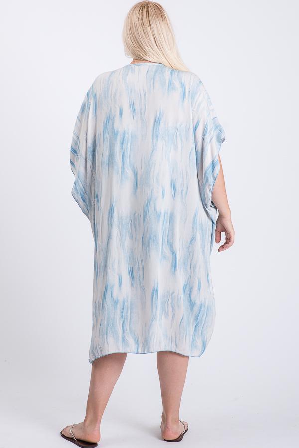 Maxi kimono à manches courtes et imprimé zèbre
