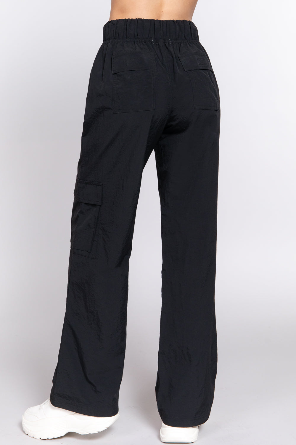 Pantalon parachute cargo élastique à la taille
