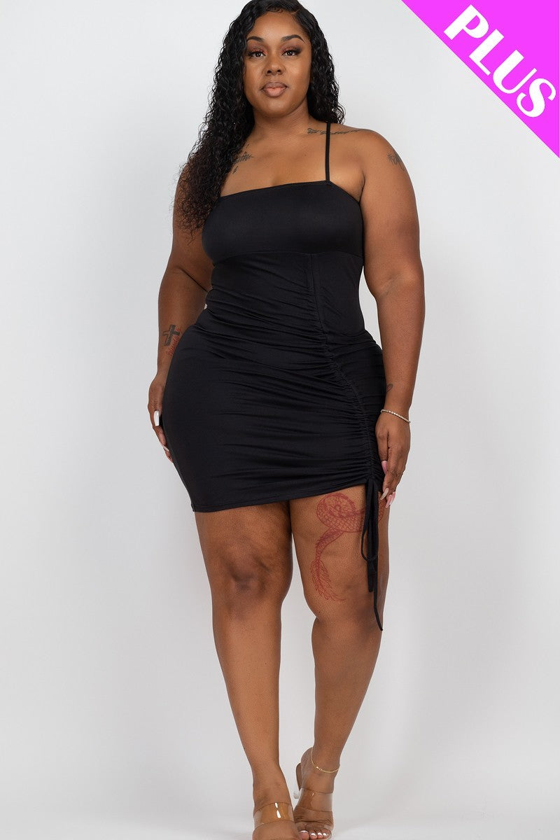 Plus Mini-robe courbée réglable avec détails froncés – Image 5