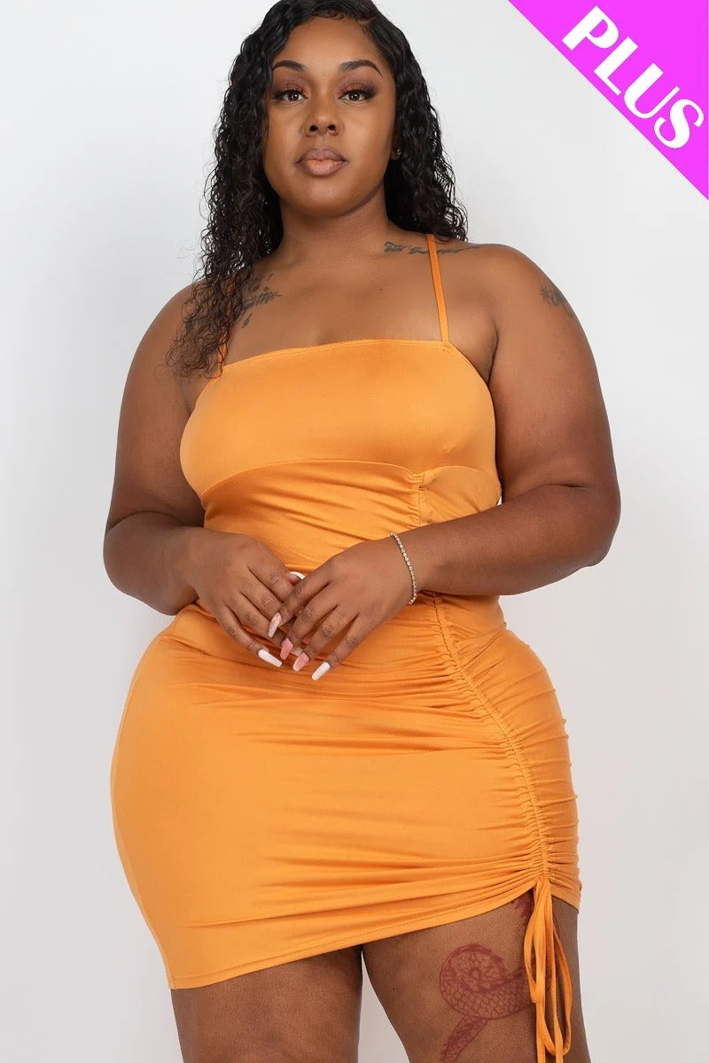 Plus Mini-robe courbée réglable avec détails froncés – Image 59