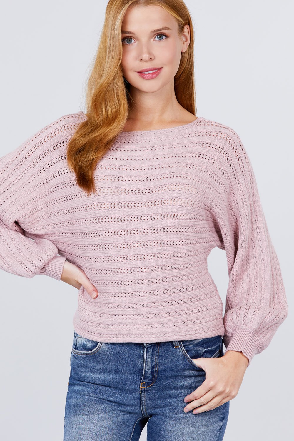 Pull à col bateau et manches dolman