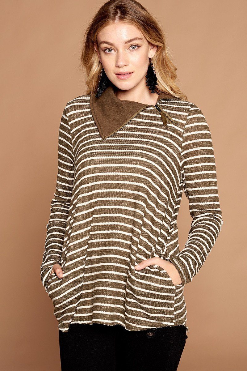 Pull ample en maille rayé