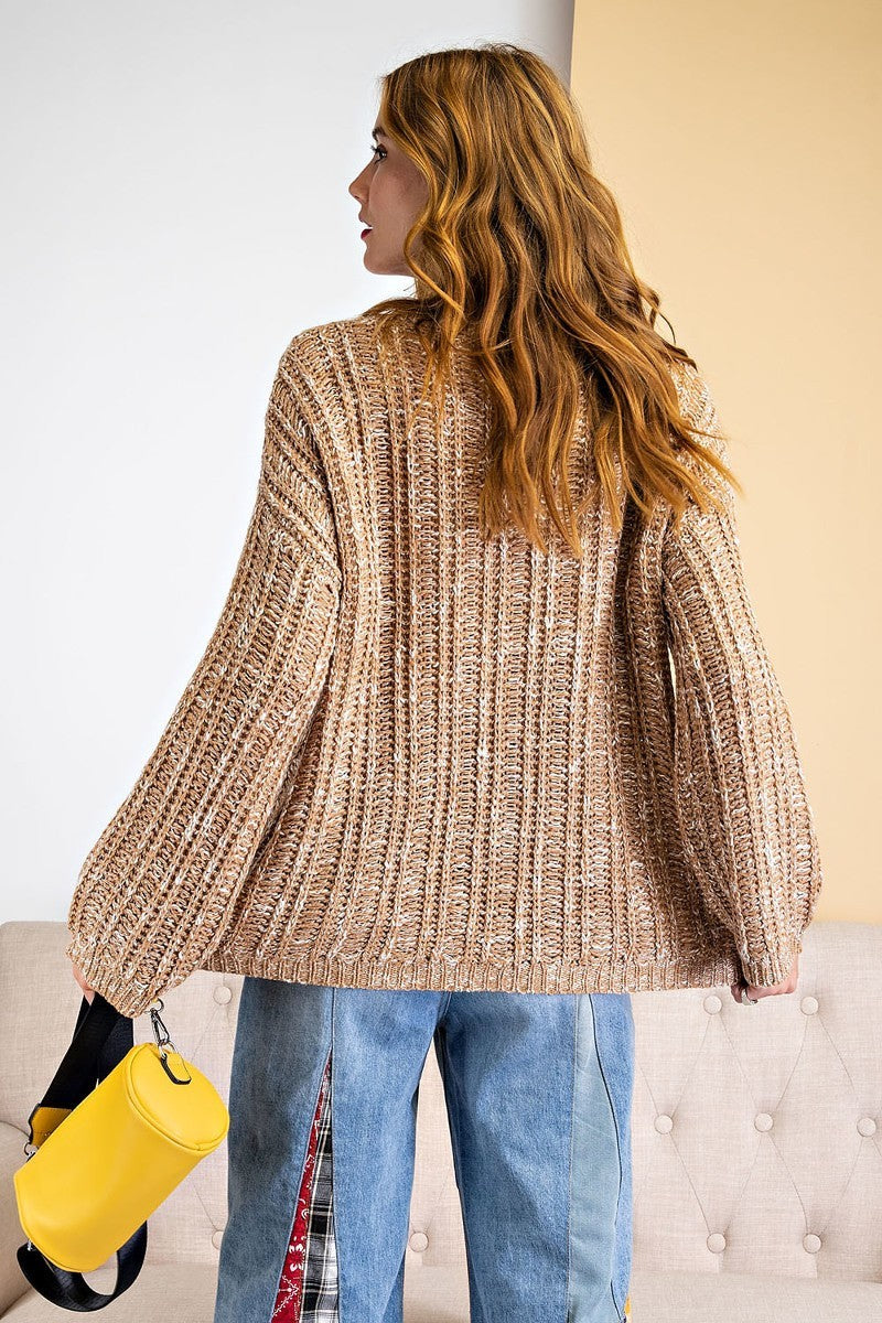 Pull tricoté texturé