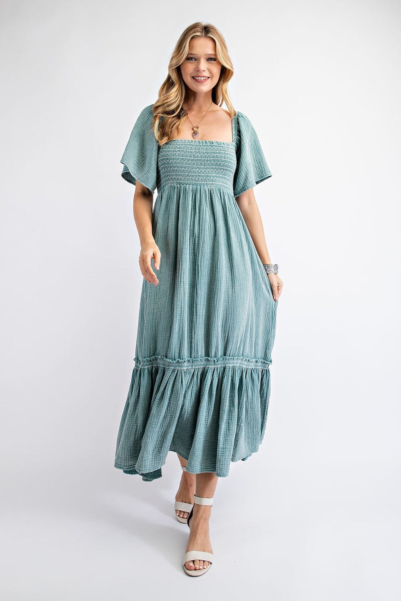 Robe longue en gaze de coton